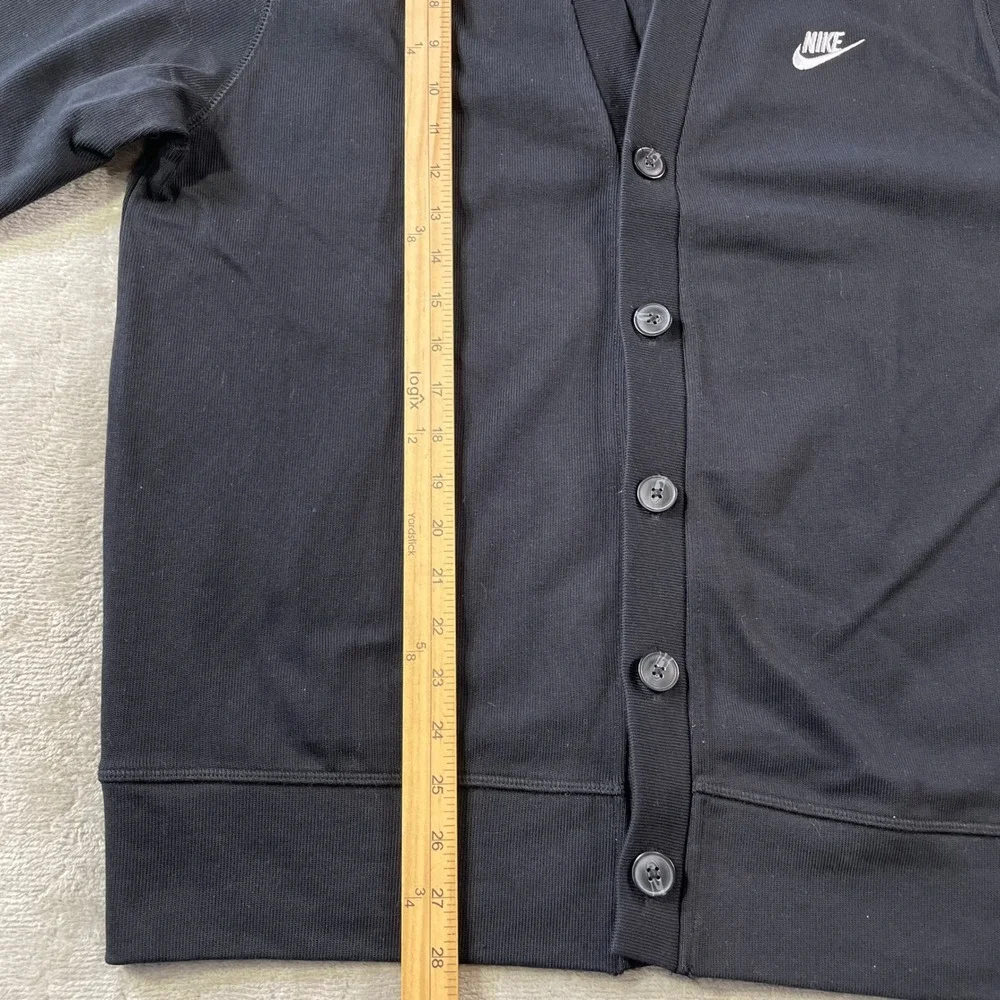 Nike Cardigan Mens Medium Black V Neck Button Casual Minimalist School Golf